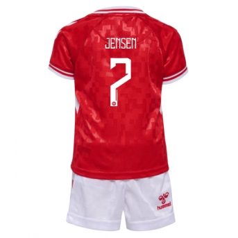 Danimarca Mathias Jensen #7 Maglia Gara Casa Repliche Europei 2024 Bambino